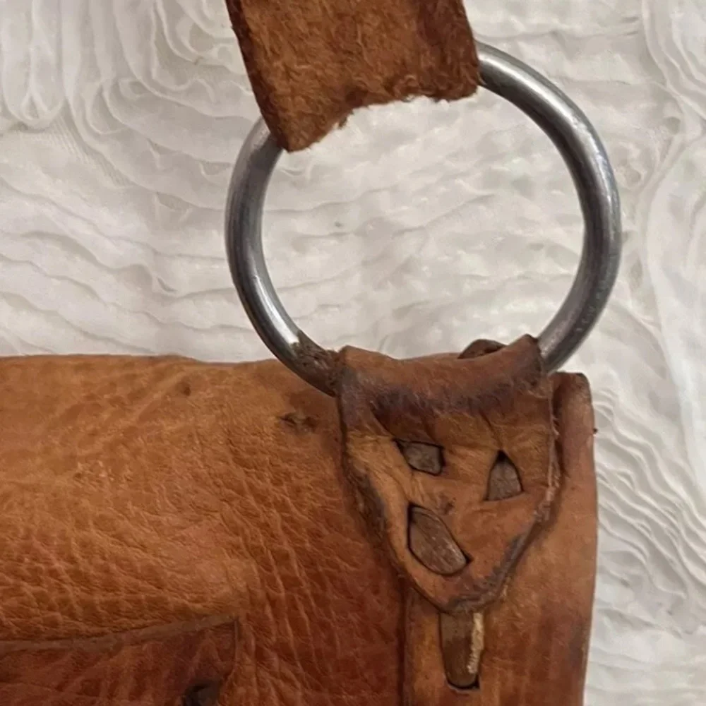 Antique Moroccan Berber Leather Bag Handmade Folk Tribal Occult Pouch OOAK